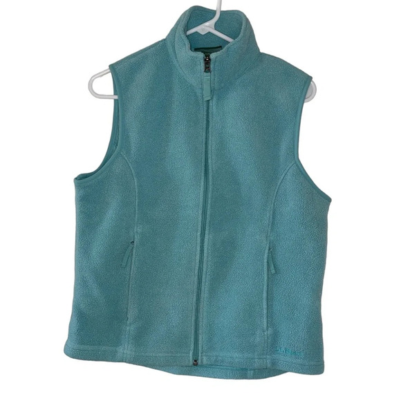 LL Bean Full Zip Blue Fleece Vest Women's Size Small Zip Pockets Outdoor Hiking - Picture 4 of 9